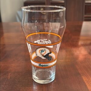 Miami Dolphins Glass Coke Cola Vintage Collectible Beer NFL Football